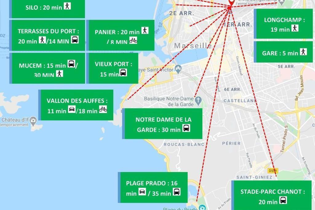 Climatise Gare Stcharles 4 Chambres Grand Balcon / Experience-Immo Marseille Ngoại thất bức ảnh